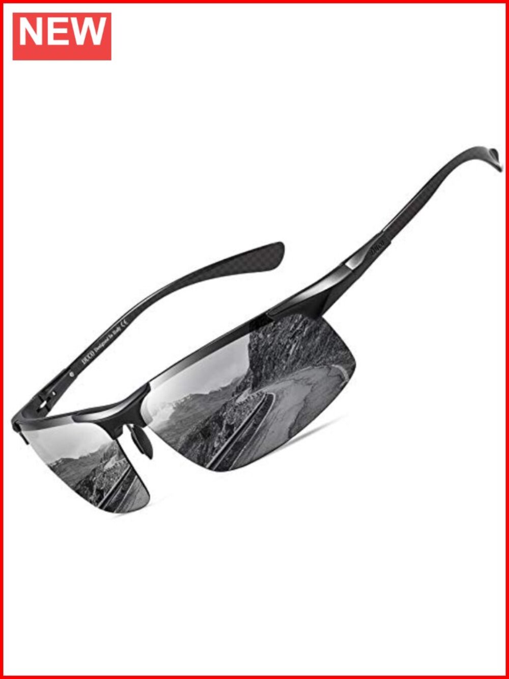 Polarized Ultralight Carbon Fiber Wrap Around Sunglasses for Men